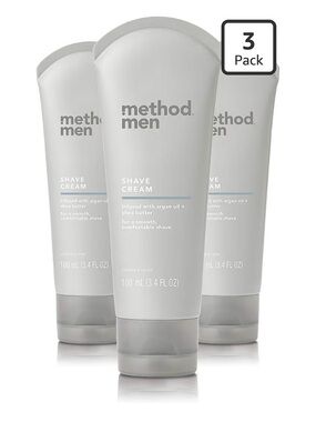 Method Men Shave Cream Infused with Argan Oil & Shea Butter 3x 3.4 oz Tubes